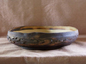 erin pottery round hand built bonsai pot