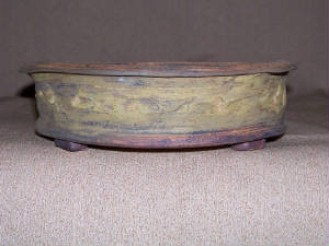 primitive round bonsai pot by erin pottery